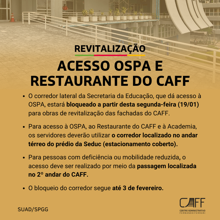 Revitalização | Acesso OSPA e Restaurante do CAFF